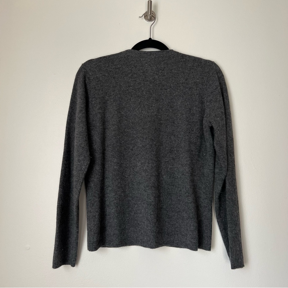 Vintage Chelsea Campbell Lambswool Angora Grey Embroidered Floral Cardigan, S - Picture 7 of 10